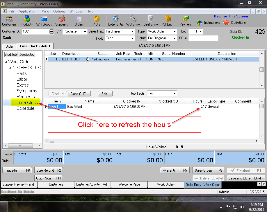 Using the Time Clock